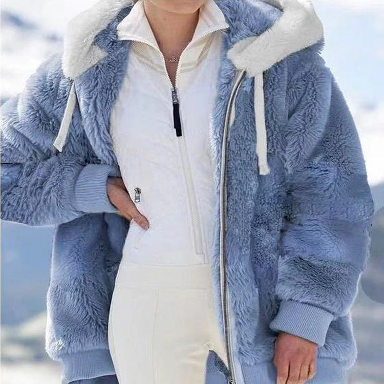 ☃️❄️[S-5XL] Γυναικείο Μπουφάν με Χοντρό Πλούσιο Ρίγες σε Αντίθεση 2025