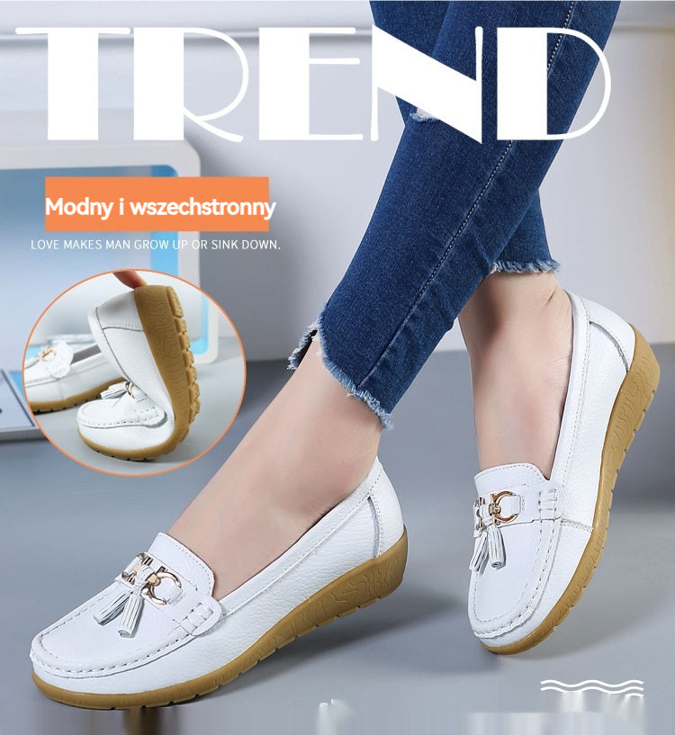 🔥【35-44】Nowe, oddychające i wygodne damskie skórzane buty z miękką podeszwą