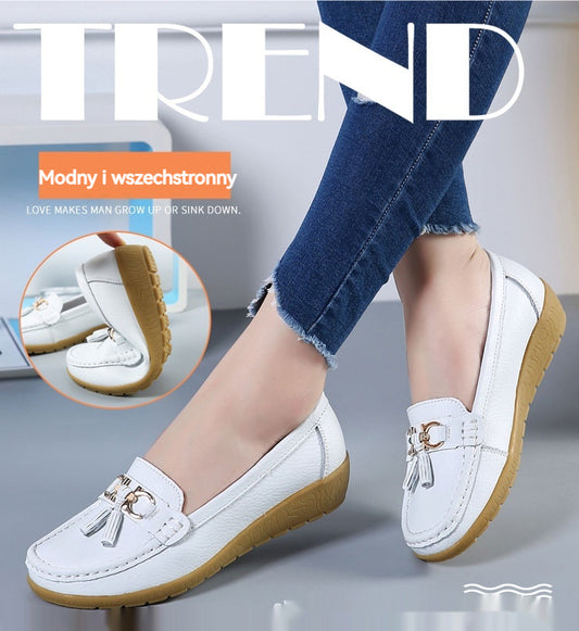 🔥【35-44】Nowe, oddychające i wygodne damskie skórzane buty z miękką podeszwą