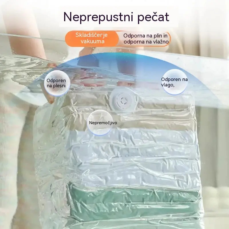 ✨🗃️ 5-delni komplet 💨 Velike stisljive vrečke za shranjevanje: Zračna črpalka ni potrebna, neprepustne, idealne za prihranek prostora v kovčku in doma ✈️