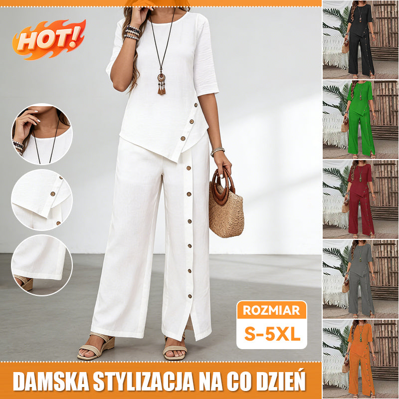 【Nowy hit sprzedaży damski komplet】2026 Elegancki i stylowy, luźny komplet dwuczęściowy🍂
