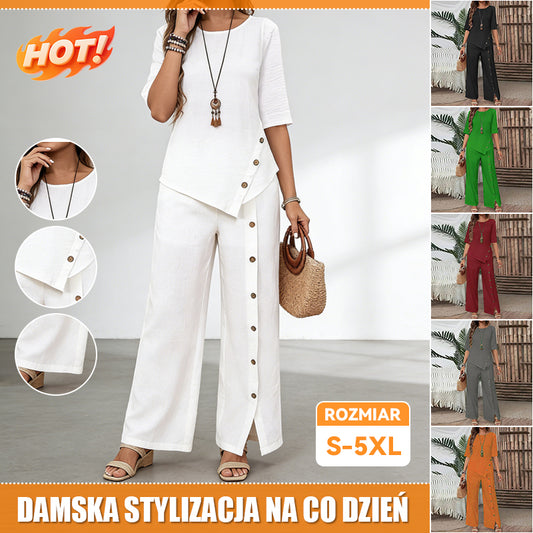 【Nowy hit sprzedaży damski komplet】2026 Elegancki i stylowy, luźny komplet dwuczęściowy🍂