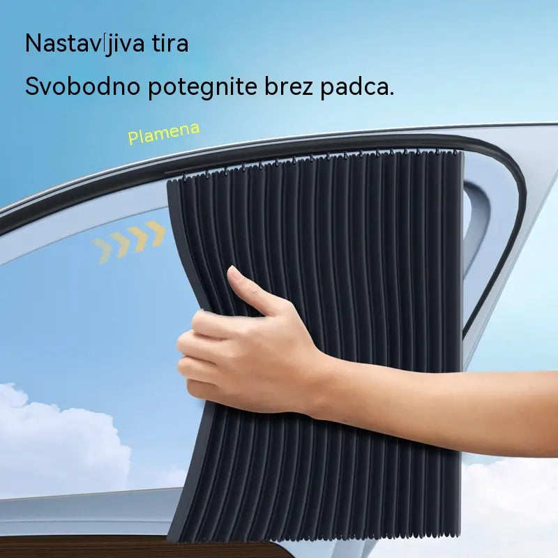 【4-delni komplet】Senčnik za avtomobilsko okno z drsno tirnico in izolacijsko plastjo