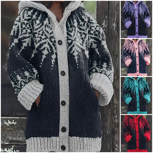 🔥 Zadnji dan - 50 % popusta 🔥【S–5XL】✨ Nova zimska barvita pletena jakna s kapuco