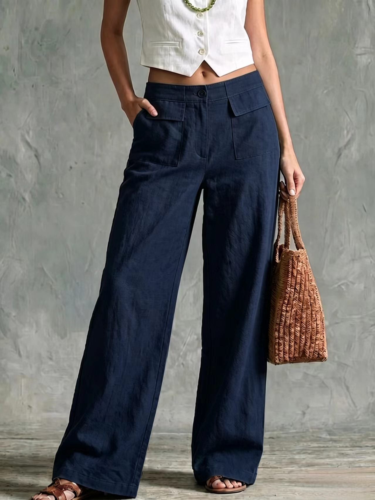 【S-3XL】Ženske ohlapne hlače iz bombaža in lana, za vsak dan👖✨