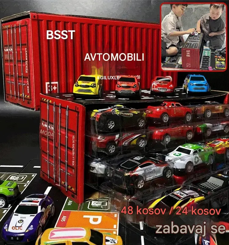 【50% POPUST】🎁48 snemljivih miniaturnih avtomobilčkov z vgrajeno garažo