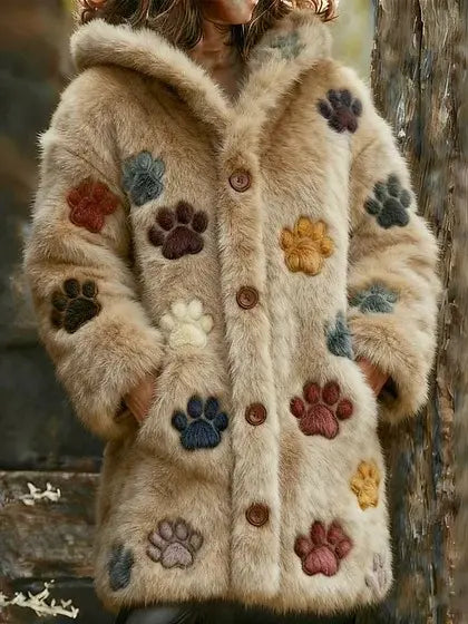 🔥🐾 [Polovična cena – omejena ponudba] Stilsko dovršena in prikupna ženska jakna s kapuco in živalskim vzorcem – popolna izbira za jesenske in zimske stajlinge 🧥✨