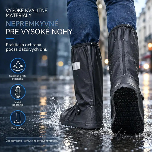 ☔☔Nejlepší ochrana před deštěm! Vysoké nepromokavé návleky na boty (výška 40 cm)! Silná protiskluzová podrážka · Odolné PVC · K dispozici v černé a průhledné barvě!