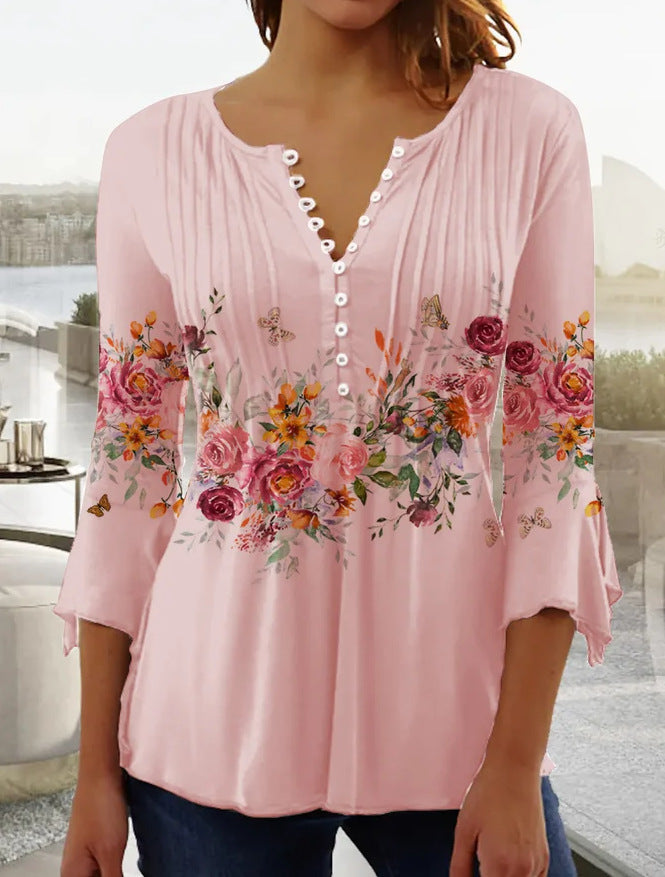 😍【Časovno omejena ponudba】Elegantna ženska majica z V-izrezom [S-5XL]