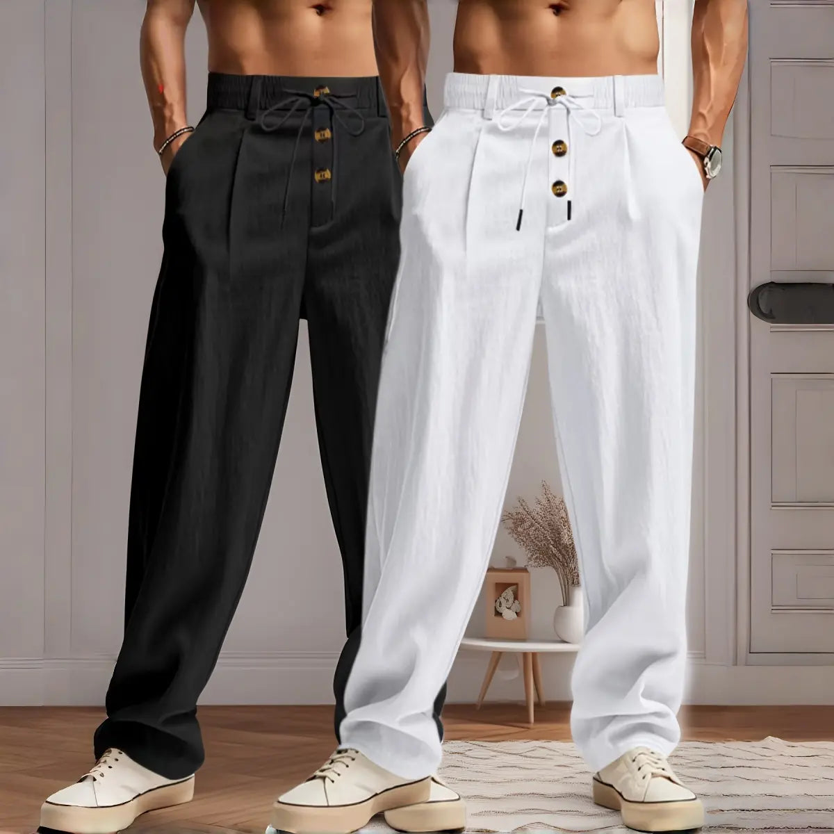 👖👖¡Oferta por tiempo limitado! Pantalones caseros de hombre de alta calidad. Corte entallado y recto, transpirables y cómodos.