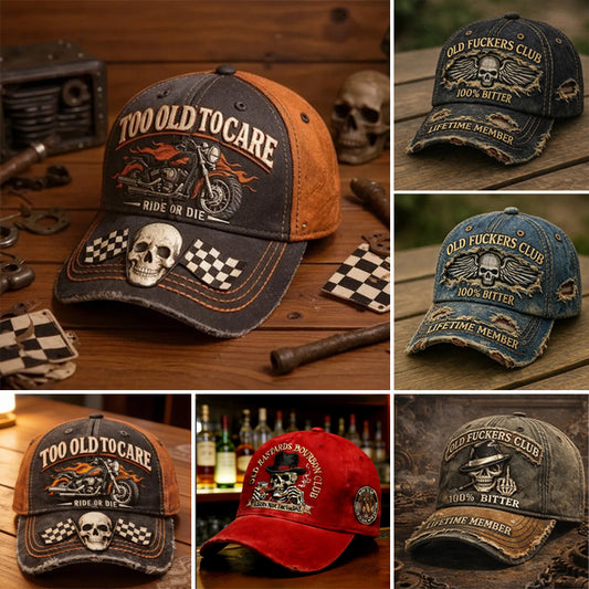 🏁💀Czapka baseballowa w stylu retro z cyfrowym nadrukiem 3D