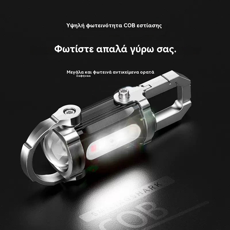 【Αγοράστε 1 και πάρτε 1 δωρεάν】🔥Εξαιρετική Προσφορά🔥Υπερφωτεινός αδιάβροχος μίνι φακός με κλειδί και έξοδο 1200lm
