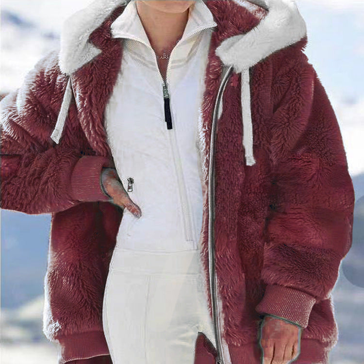 ☃️❄️[S-5XL] Γυναικείο Μπουφάν με Χοντρό Πλούσιο Ρίγες σε Αντίθεση 2025