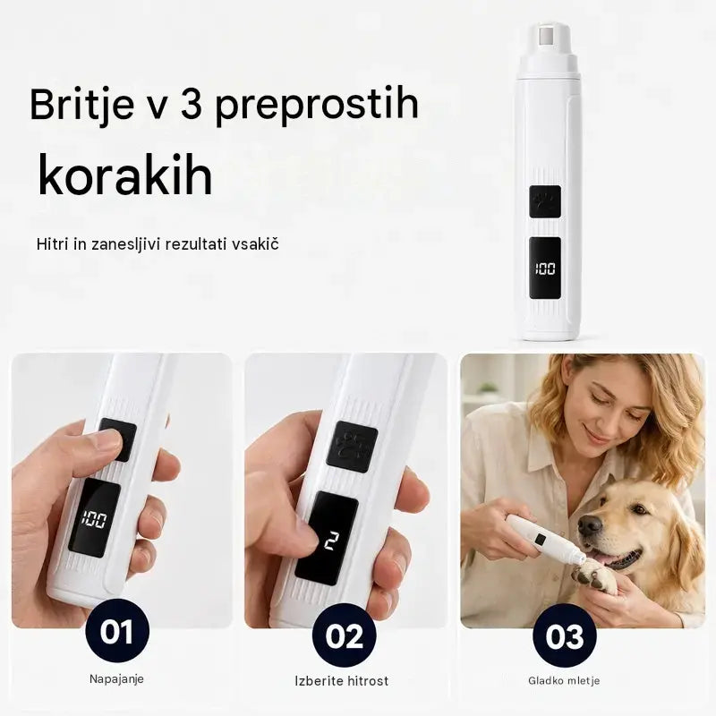 🐱🐶 Električna pilica za nohte za hišne ljubljenčke z LED indikatorjem napajanja