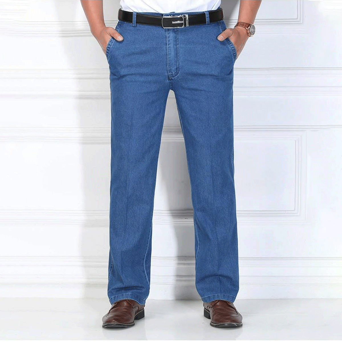 🙋‍♂️👖 Nowe męskie elastyczne, oddychające jeansy z wysokim stanem