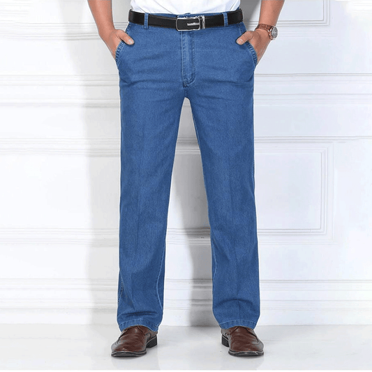 🙋‍♂️👖 Nowe męskie elastyczne, oddychające jeansy z wysokim stanem