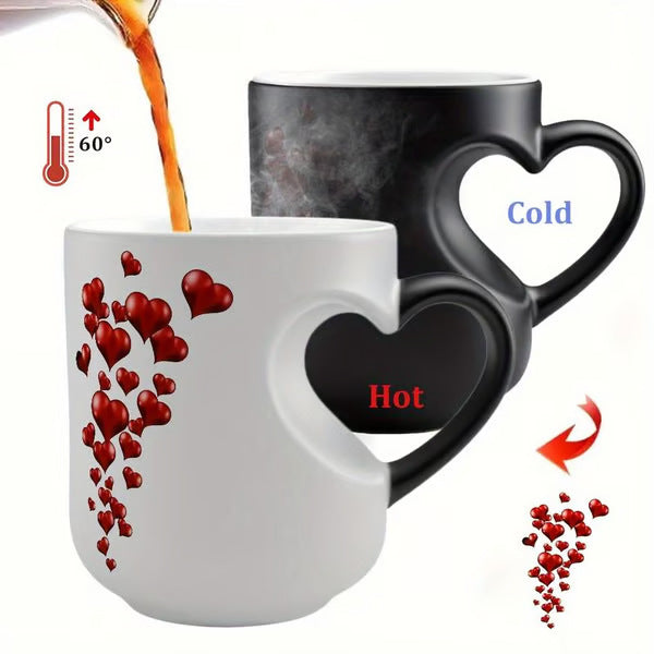 ⏰Valentinova keramična skodelica v obliki srca, ki spreminja barvo💝✨