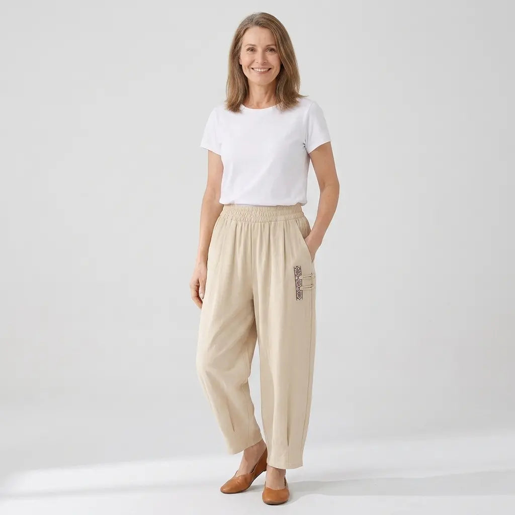 🔥✨【M-4XL】👖Nove poletne tanke bombažne lanene hlače z devetimi robovi