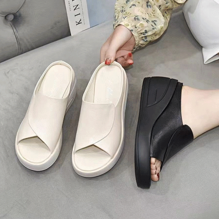 👡【Obcas 5,5 cm】 Miękkie sandały damskie na koturnie