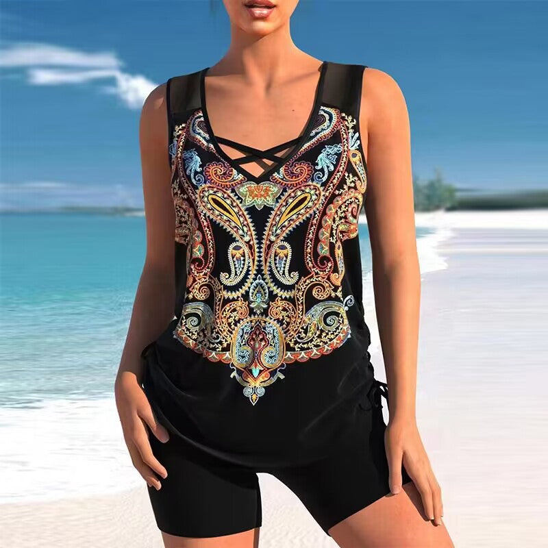 🔥【Ostatni dzień – 50% zniżki!】【S-5XL】🩱 Modny, dwuczęściowy, szybkoschnący kostium kąpielowy z nadrukiem – wygodny i stylowy, idealny wybór na lato 🌊🌴