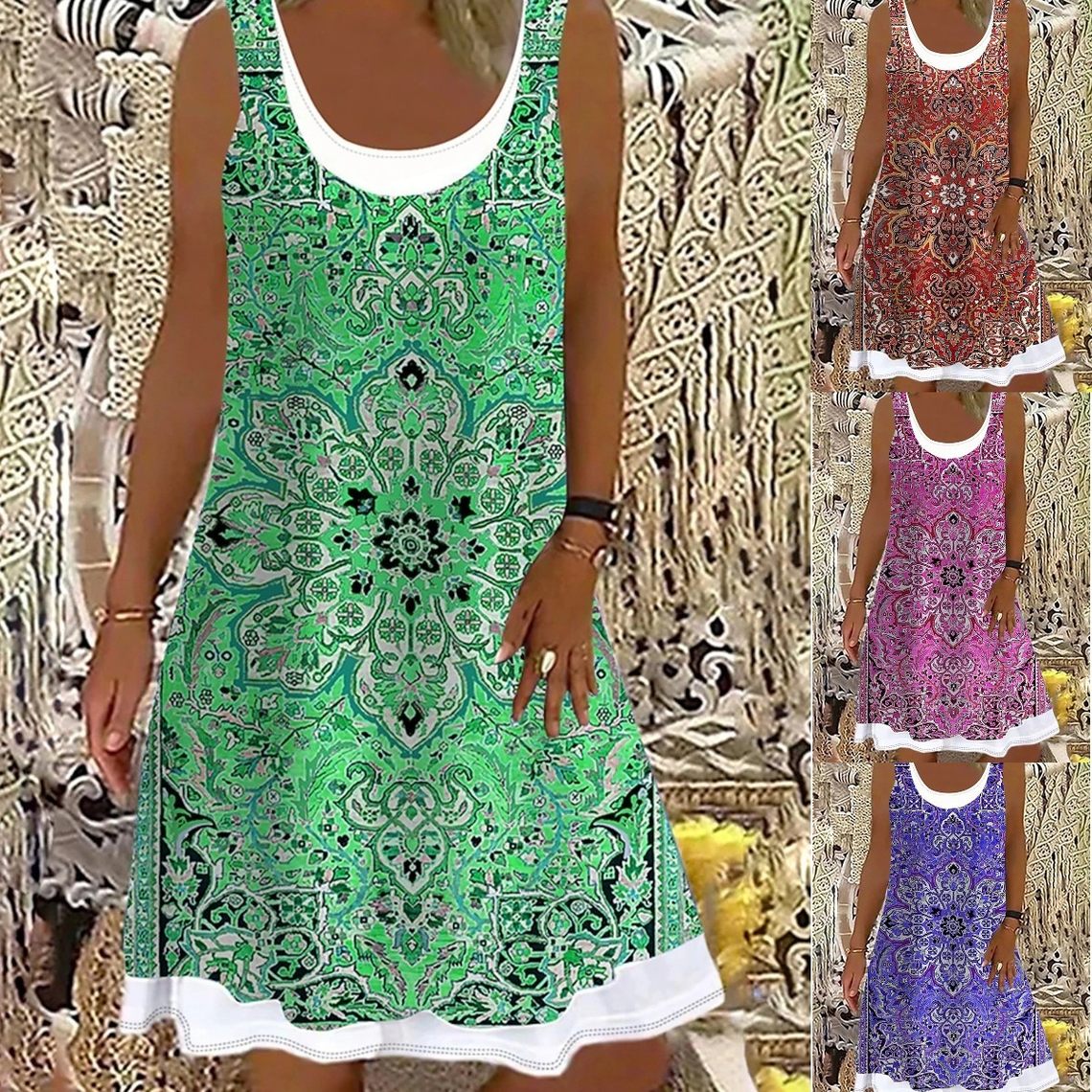 👗【50% zniżki】💖【S-5XL】Nowa sukienka damska na co dzień z 2026 r., z nadrukiem, idealna na różne okazje.