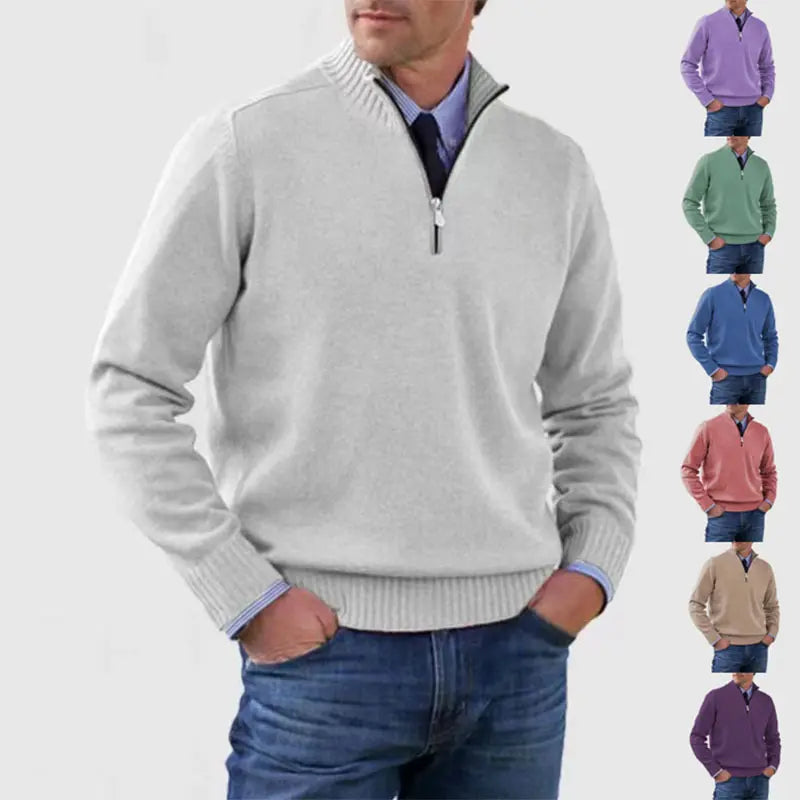 【L-5XL】Priljubljeni topli puloverji z zadrgo za jesen in zimo