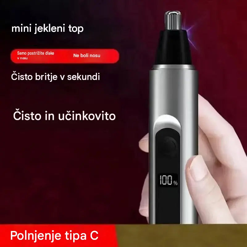 Profesionalni prirezovalnik za nos in ušesa z LED zaslonom, ki želijo hitro urediti nosne dlačice