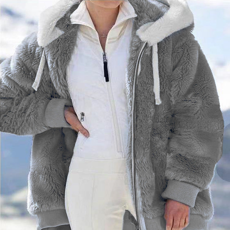☃️❄️[S-5XL] Γυναικείο Μπουφάν με Χοντρό Πλούσιο Ρίγες σε Αντίθεση 2025