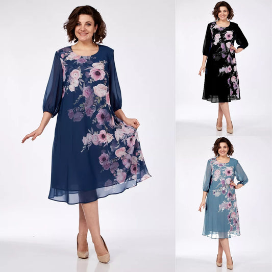 🌸💕【S-5XL】 Rochie elegantă cu imprimare florală de primăvară 🌷💃