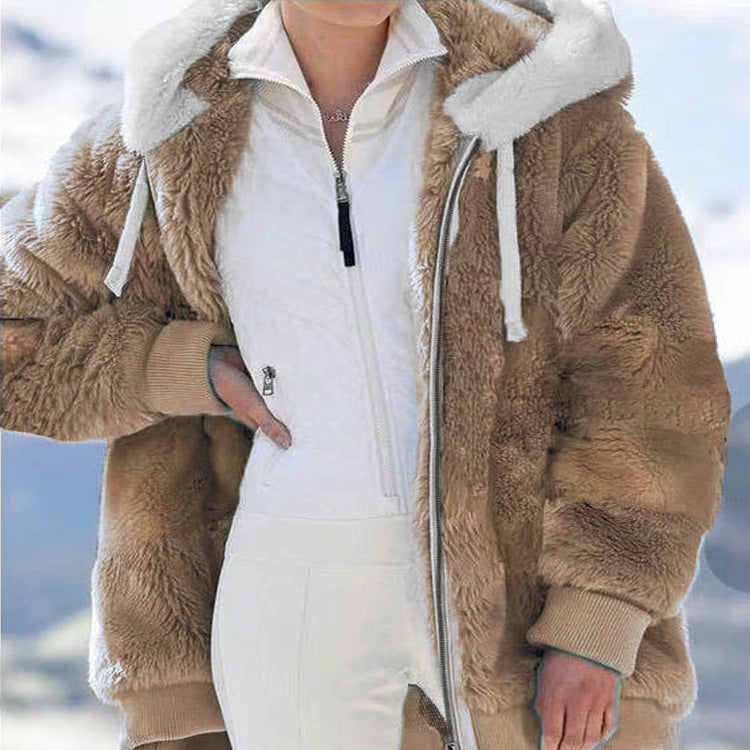 ☃️❄️[S-5XL] Γυναικείο Μπουφάν με Χοντρό Πλούσιο Ρίγες σε Αντίθεση 2025