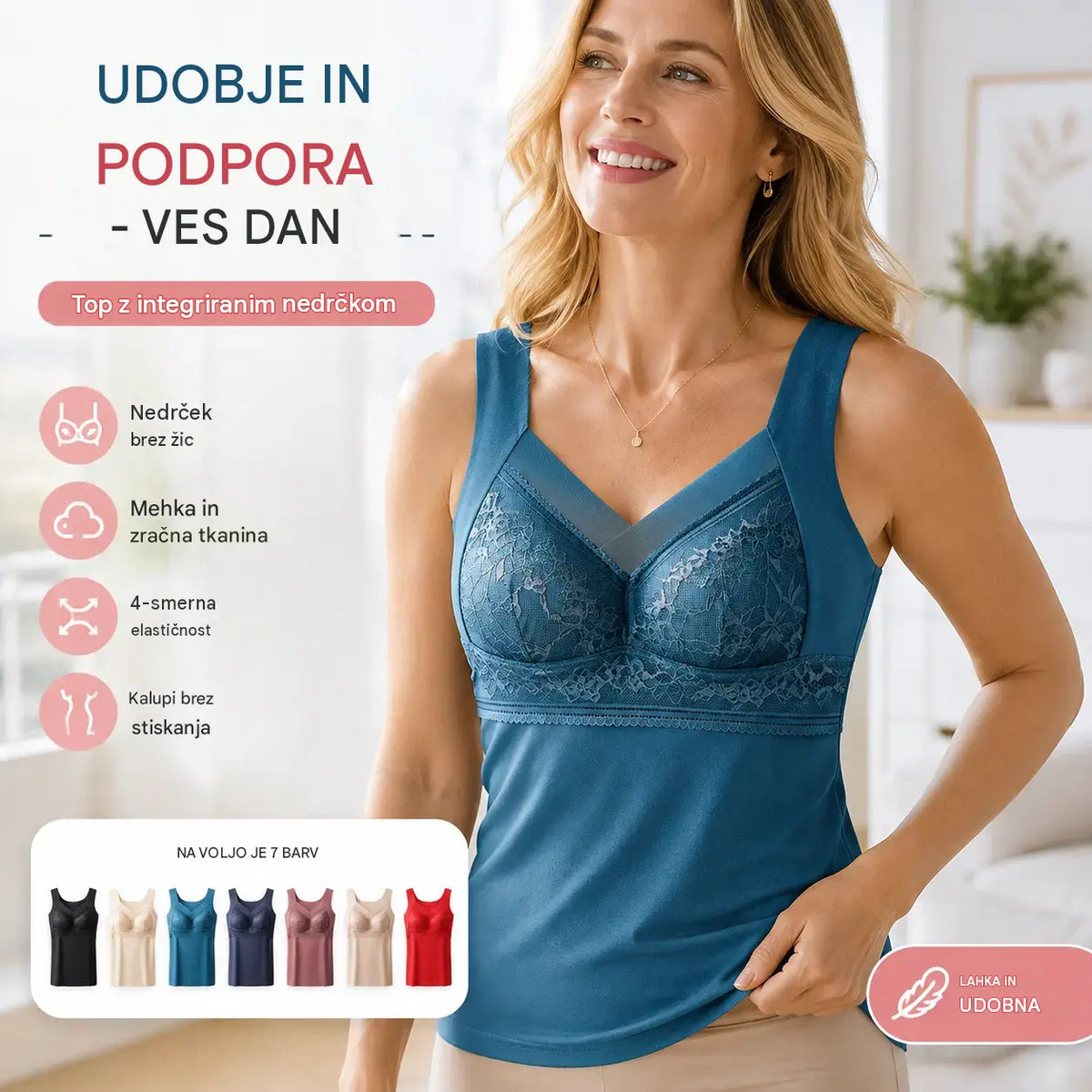 🔥Kupi 1, drugega dobiš brezplačno❤️【L-4XL】Čipkast nedrček s tankimi naramnicami in čudovitim dizajnom na hrbtu; učinkovito privzdigne in stisne prsi ter preprečuje njihovo povešanje ✅【Priporočajo zdravniki】