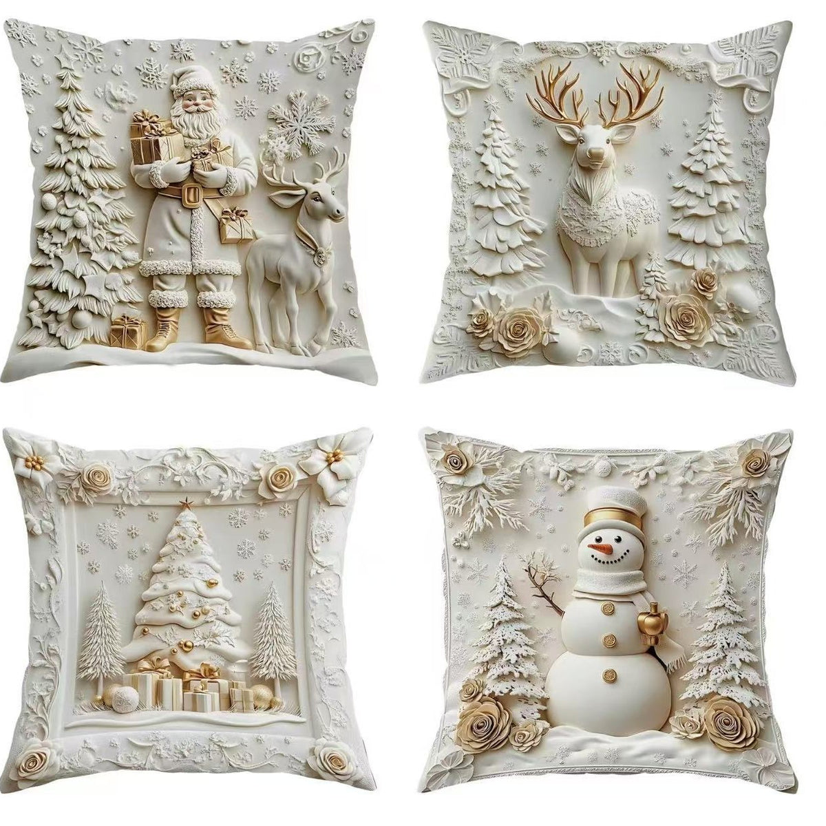 🎄Housses de coussin de Noël 【Lot de 4】