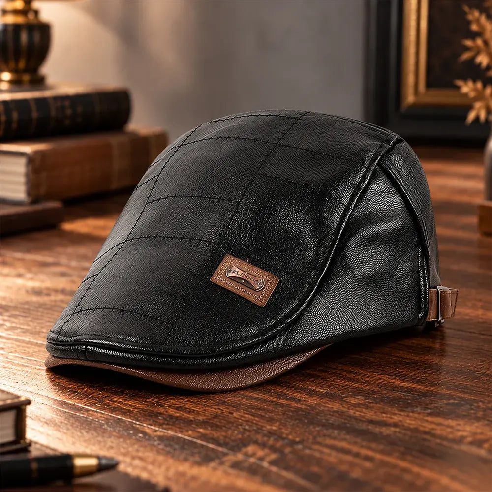 24 EUR za kos 🧢🔥 Nova, visokokakovostna usnjena baretka v retro slogu za jesen in zimo