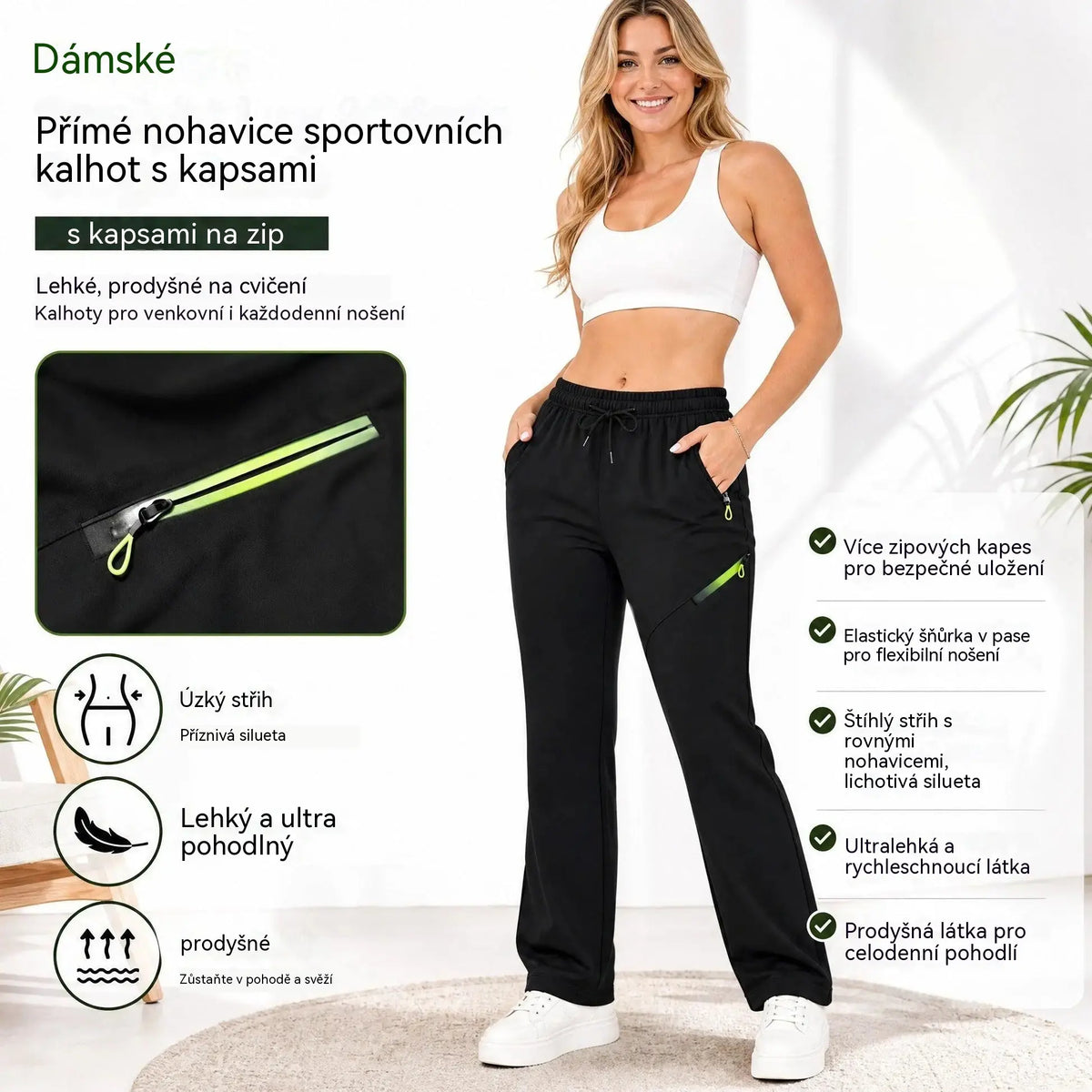 ⏳ Časově omezená nabídka 🔥 Dámské cargo kalhoty rovného střihu — Elastický pas; ideální do práce, na cesty i pro každodenní nošení 👖✨