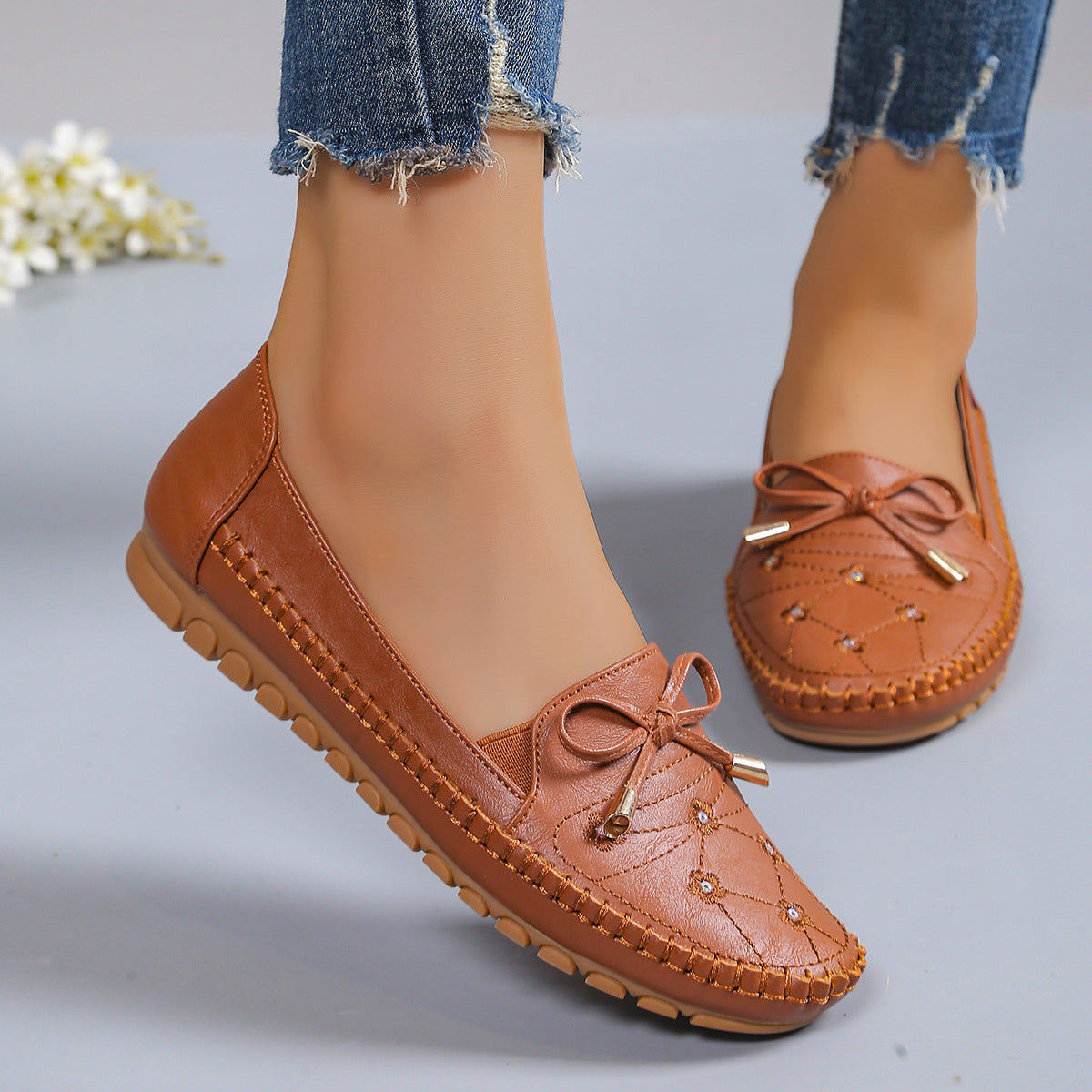 ✨50% έκπτωση✨【36-43】 Γυναικεία ορθοπεδικά παπούτσια, κατασκευασμένα από φυσικό δέρμα, ελαφριά, αντιολισθητικά, αναπνεύσιμα και άνετα.