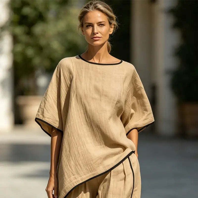 Letni zestaw dwuczęściowy w stylu casual: Ultralekki, oddychający materiał; luźny krój odprowadzający wilgoć; rozmiary S–5XL.