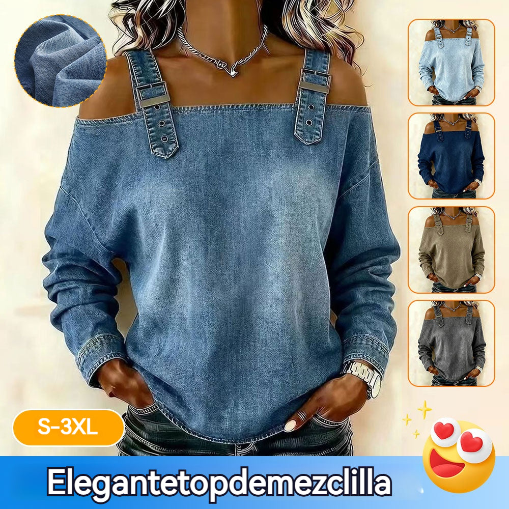 👕【S-3XL】Dámský ležérní top, rovný střih s rameny, stylový a všestranný