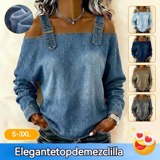 👕【S-3XL】Dámský ležérní top, rovný střih s rameny, stylový a všestranný