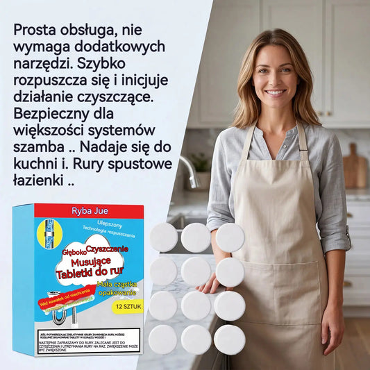 🥳 3 sztuki💞 Silne tabletki musujące do udrażniania rur, szybko rozpuszczają tłuszcz i włosy, działają antybakteryjnie i odświeżająco, nadają się do zlewów, toalet i odpływów podłogowych.
