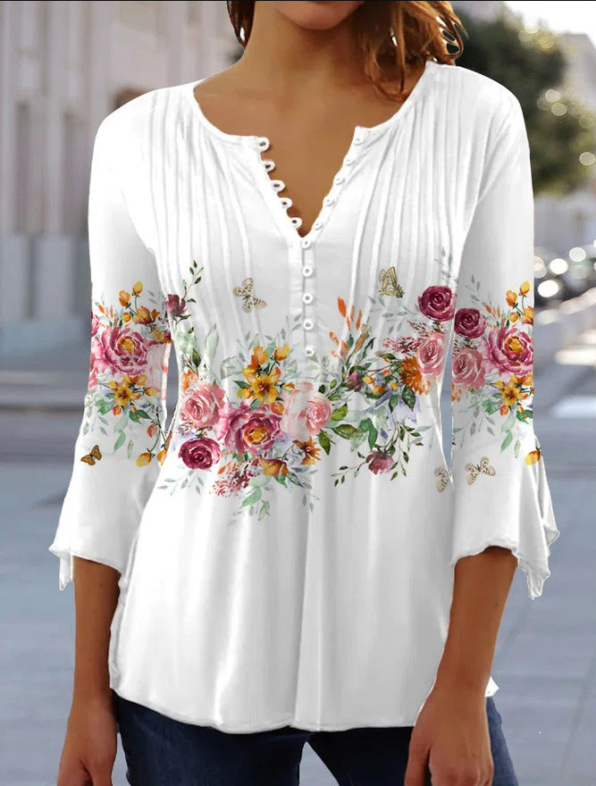 😍【Časovno omejena ponudba】Elegantna ženska majica z V-izrezom [S-5XL]