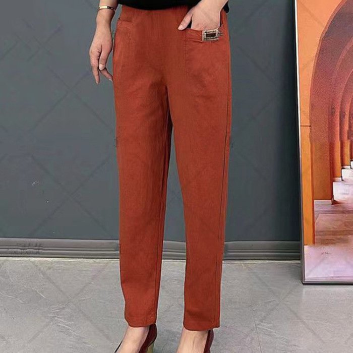 【50% ZNIŻKI】🔥Gorąca wyprzedaż🔥Damskie bawełniane spodnie z elastyczną talią, rozmiary M~6XL