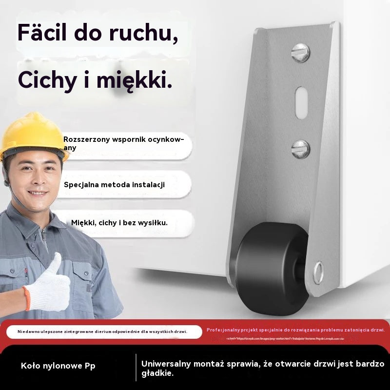 【8 kółek + 32 śruby】🚪 Wspornik drzwi przesuwnych z kółkami – cichy, regulowany i łatwy w montażu 🔧
