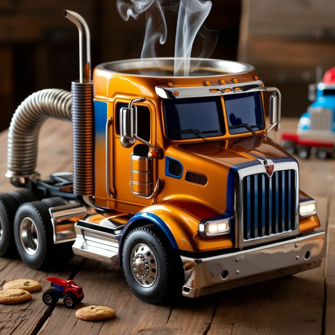 🚛 Ceașcă de cafea lucrată manual, în formă de camion