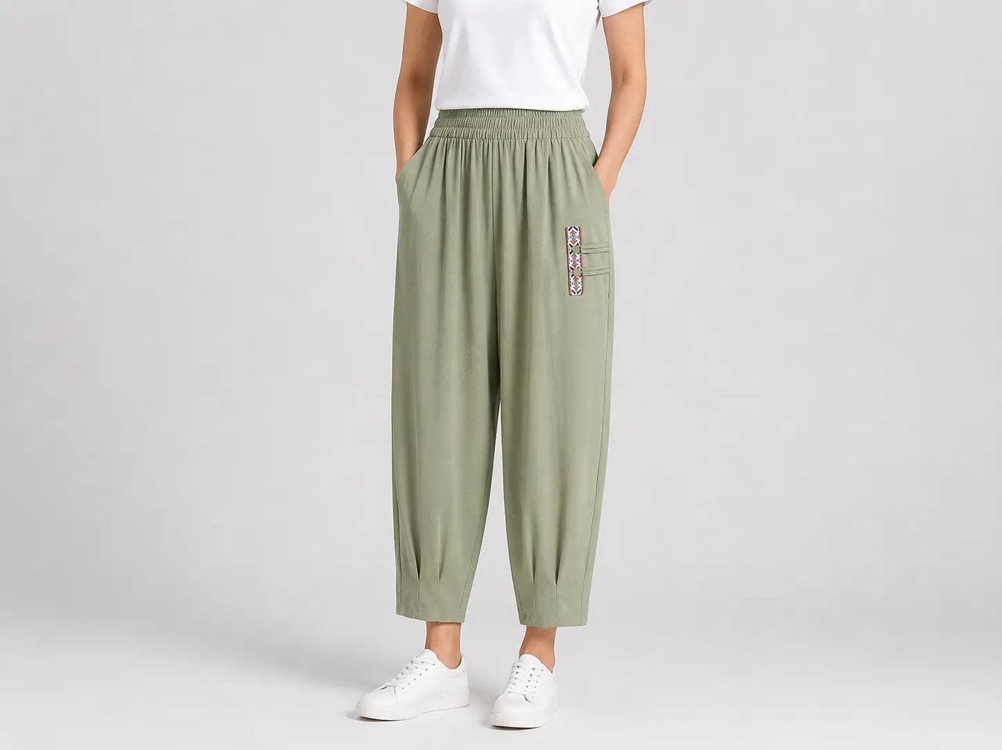 🔥✨【M-4XL】👖Nove poletne tanke bombažne lanene hlače z devetimi robovi