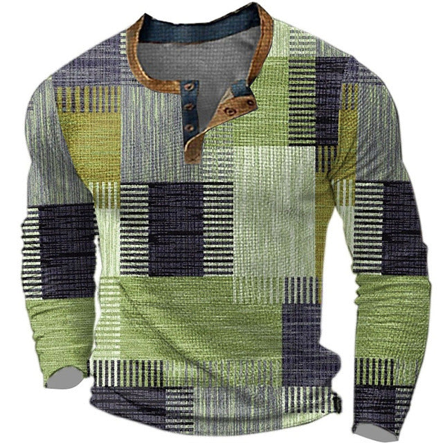 🎁😍[Wyprzedaż ograniczona czasowo] 👔[S-4XL] Męska koszulka z długim rękawem we wzór