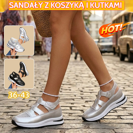 🔥【36-43】Damskie sandały sportowe na platformie – przewiewny materiał siatkowy, miękka i wygodna podeszwa.