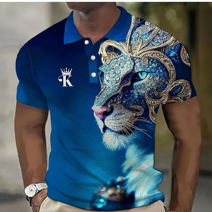 【S-6XL】Moška polo majica s 3D potiskom leva