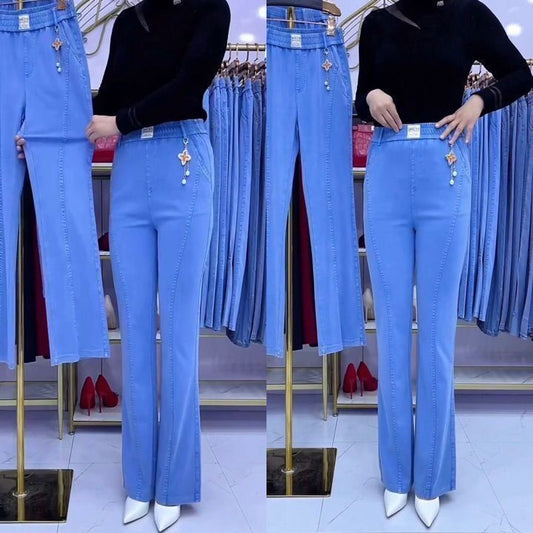 👖【S-4XL】2025 γυναικείο τζιν με ψηλή μέση και ελαστικότητα