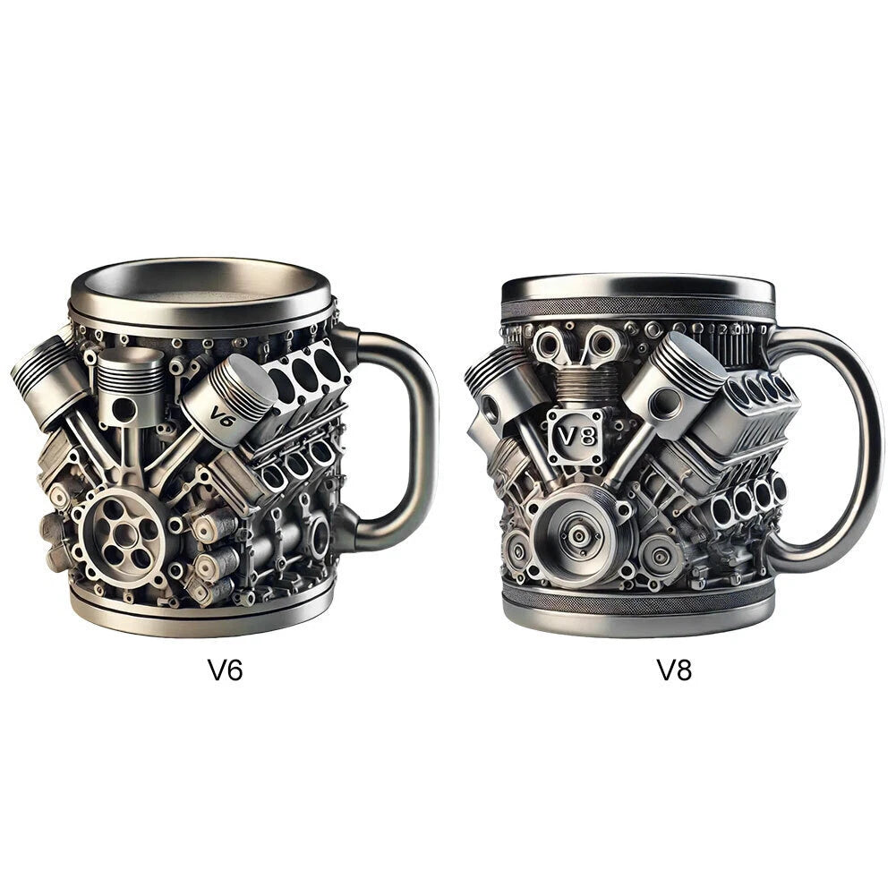 🎁☕Kavni vrček iz nerjavečega jekla Creative Engine V6V8