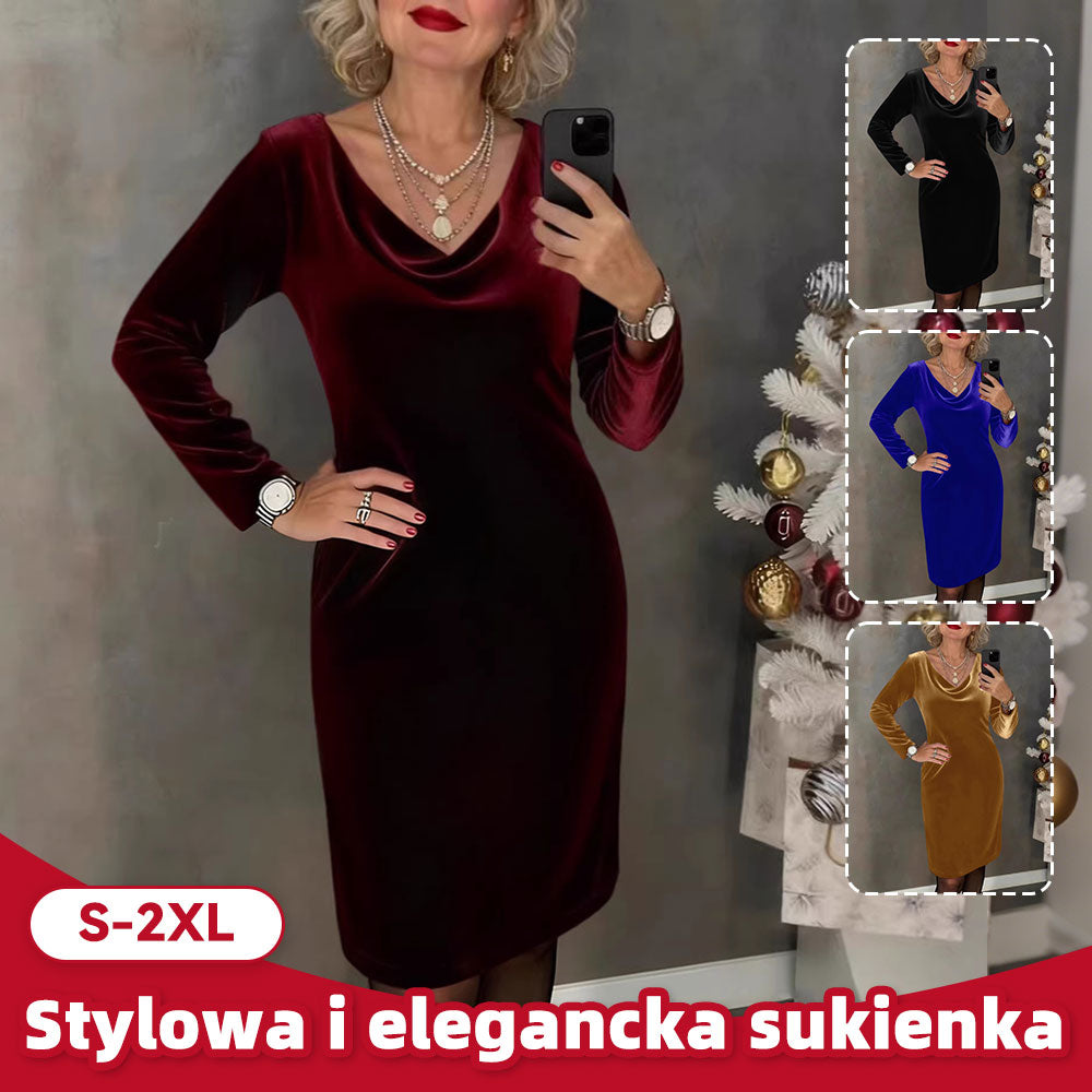 ✨ Sukienka welurowa 2026 | Długie rękawy | Seksowny i Elegancki Styl ✨